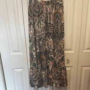 Bohemian Paisley Floral Tiered Maxi Skirt